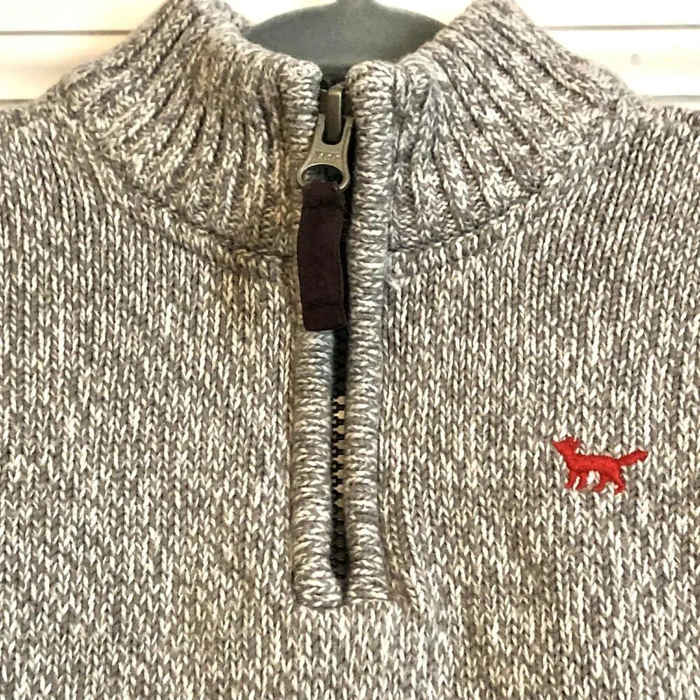 New CARTER'S Embr Fox Half Zip Sweater Pull-over Crewneck Heather 3T